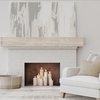 Ekena Millwork Sandblasted Faux Wood Fireplace Mantel, Aged Pine, 8"H x 8"D x 36"W MANUSD08X08X36AP